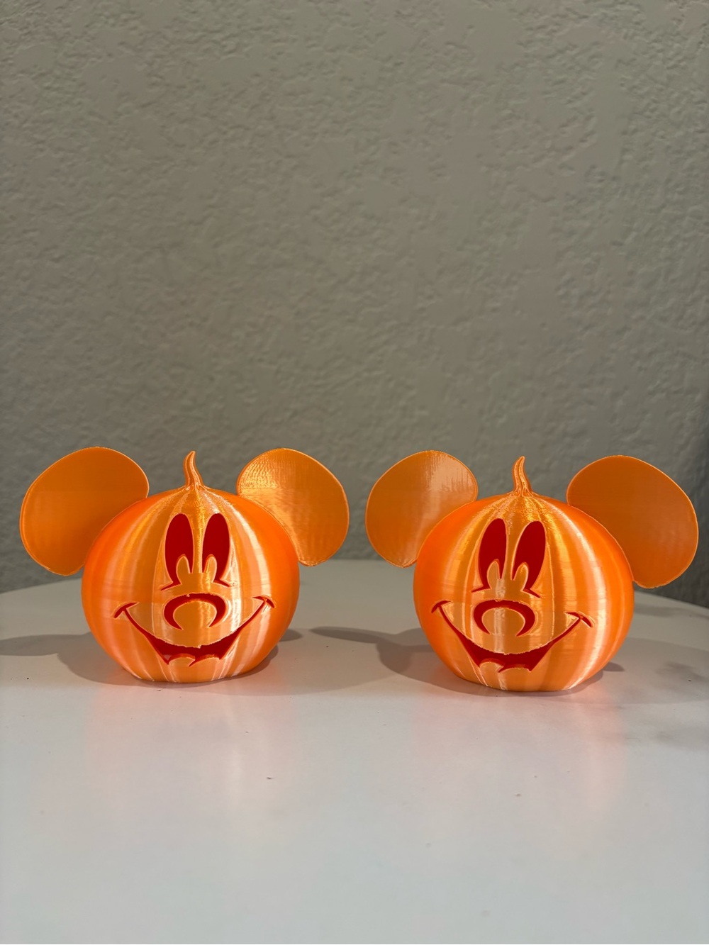 NWT Mickey Tea light Orange Pumpkin 3D 2pcs Halloween Decor